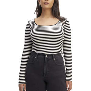 T-shirts pour femmes sur mesure en gros, haute qualité, multicolores, logo personnalisé, vêtements de rue décontractés, manches longues, écologiques - Product Image 1