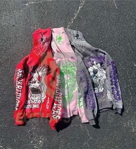 Sweat à capuche en coton de haute qualité à fermeture éclair thermique avec logo personnalisé Streetwear Sweat à capuche zippé surdimensionné multicolore pour hommes - Product Image 4