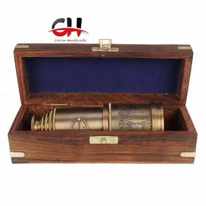 Viking 20 Inch Telescope Nautical Antique Metal With Wooden <b>Box</b> Engraved New Designer <b>gift</b> - Product Image 4