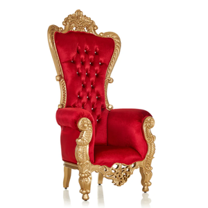 Silla de Trono de Boda de Lujo, Dorada y Plateada, con Tallados Clásicos, para Escenario de Boda, Disponible para Alquiler - Product Image 4