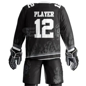 Ensemble d'uniformes de hockey sur glace d'entraînement avec panneaux extensibles, respirant, séchage rapide, sensation confortable, design personnalisé - Product Image 5