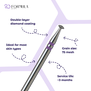 Disco de Diamante Profesional para Taladro de Uñas Formula Profi Premium de 2.5 mm, Color Violeta PRO, para un Trabajo Preciso en el Borde de las Uñas y Cutículas - Product Image 2