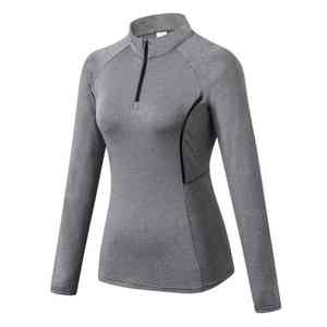 Combinaison d'équitation thermique pour femmes OEM, coupe ajustée, fermeture éclair, poche personnalisée, manches longues, vêtements de fitness à séchage rapide - Product Image 4