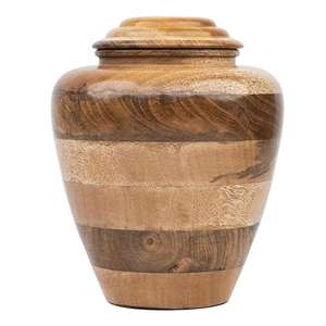 Urne funéraire en bois multicouche artisanale, bois massif naturel, finition lisse, urne commémorative pour cendres, souvenir, décoration funéraire, urne adulte - Product Image 4
