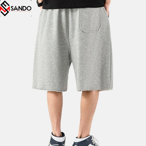 Pantalones cortos de felpa francesa unisex con lavado ácido, ropa de calle con diamantes de imitación y logotipo personalizado, pantalones Cargo, tela de malla disponible XS para hombre - Product Image 4