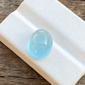 พลอยคาโมชอนสี9.03กะรัตและพลอยสีฟ้าสวยทรงวงรีทำเครื่องประดับอัญมณีสีขาววาวลูกปัดหลวม - Product Image 1