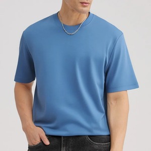 Camiseta de manga corta pesada de algodón 100% para hombre, Camiseta de algodón de verano de Color sólido, Camiseta de algodón de lana larga de media manga - Product Image 6