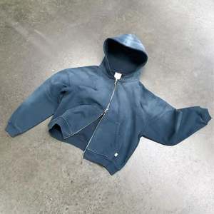 Personalizado 100% algodón Streetwear pulóver con capucha Oversize Boxy Puff Zip DTG bordado recortado diseño francés holgado invierno ácido lavado - Product Image 3