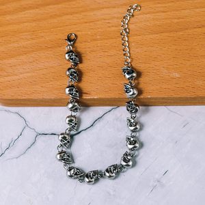 Bracciale a Catena con Teschio in Acciaio Inossidabile Stile Punk Vintage Caiyao, Placcato Argento Anticato, Gioiello Unisex alla Moda - Product Image 3