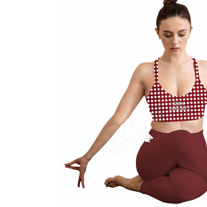 Breathable Workout Set High Waisted <b>Leggings</b> With Crop <b>Top</b> Athletic Wear Women Yoga Sets For Sale - Product Image 4
