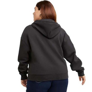 Sudaderas con capucha de mujer transpirables de talla grande de algodón polar sudaderas con capucha Pakistán negro invierno pulóver 360g lavado temporada de verano - Product Image 5