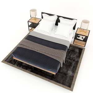 Cama Moderna Mony GN68029 Queen/King con Estructura de Hierro, Requiere Ensamblaje, con Madera de Mango Sólida y Tapicería de Tela para Muebles del Hogar - Product Image 2