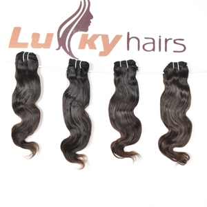 ผมต่อผมมนุษย์บริสุทธิ์ผมลอนคลื่นสีดำไม่ผ่านกระบวนการทางเคมีแบบไม่ผ่านกระบวนการ - Product Image 4