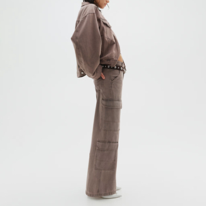 2025 OEM al por mayor inventario Casual señoras largo carpintero Cargo acampanado pantalones al aire libre XL tamaño verano temporada Logo Leggings - Product Image 3