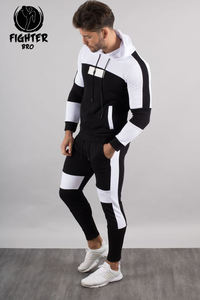 Chándal de algodón ecológico con cremallera, estilo informal de verano, con pantalón acampanado y diseño apilado, cortavientos para hombre - Product Image 2