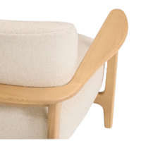 Canapés de salon en teck massif et mousse épaisse, recouverts de tissu en coton doux, au design moderne et élégant