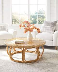 Muebles de mimbre para exteriores naturales de estilo elegante, balcón, patio, mesa de ocio y silla, mesa y silla de mimbre hechas a mano para Patio - Product Image 1