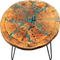 Grande Table basse en bois marron foncé, sculpture sur le côté, élégante Table de canapé Vintage