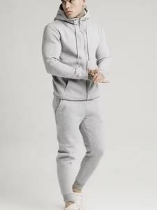 Venta al por mayor 100% conjuntos de Jogger de algodón para los hombres con logotipo personalizado bordado sudaderas con capucha y pantalones de chándal elegantes pantalones de correr de invierno - Product Image 4