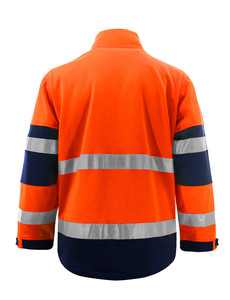 Veste d'hiver haute visibilité pour les travailleurs de la construction Vêtements de travail réfléchissants en polaire doublée orange Logo uniforme imperméable - Product Image 6