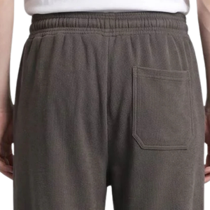 Pantalon de survêtement pour homme en tricot gaufré, coupe large, taille élastique avec cordon de serrage, décontracté, coupe droite, doux et respirant - Product Image 5