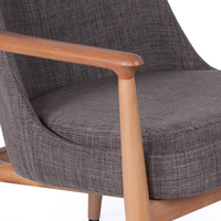 Rondic Minimalist Modern Yumurta Koltuk Füme Kumaş Ahşap Ayaklı Hafif Konforlu Döşemeli Oturma Alanı Zamansız Ev Mobilyası