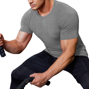 Camiseta amigable con la piel para hombre, producto personalizado de timbre de alta calidad, camiseta de tela elástica con cuello redondo en blanco para hombre - Product Image 3