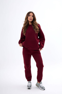 Ensemble de survêtement 2 pièces pour femme, taille plus, décontracté, couleur marron, personnalisé, dernier modèle, respirant, polyester/coton - Product Image 6