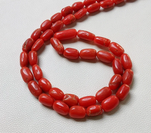 Hilo de 16 pulgadas, cuentas de forma ovalada de Coral rojo Natural, cuentas pulidas lisas, cuentas sueltas de piedras preciosas, fabricación de joyas S039 - Product Image 3