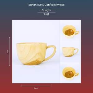 ถ้วยไม้สักทนทานทำด้วยมือคุณภาพสูงน้ำหนักเบาและทนทานแก้วแบบพกพาสำหรับกาแฟชาน้ำใช้ในบ้านและสำนักงาน - Product Image 5