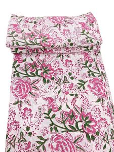 Women's Floral Block Print Voile Cotton Fabric Lightweight Loose Swing Dressmaking & Crafting Handmade Knitted Technics - Product Image 4