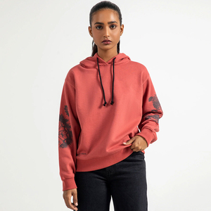 Sudadera con Capucha de Forro Polar para Mujer, Manga Larga, Cortavientos, Informal, Invierno, Diseño Sólido, Estampado Personalizado, Cuello con Capucha, 100% Algodón - Product Image 3