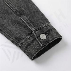 Veste en jean décontractée personnalisée pour hommes, grandes tailles, 100% coton, option logo sur le devant, respirante, veste d'hiver - Product Image 6