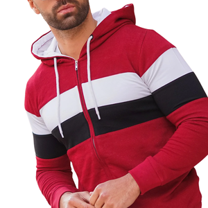Men Red <b>White</b> Black <b>Zip</b> Hoodies Stylish Streetwear Fleece 100% Casual Winter Moisture Wicking Breathable Pocket Outdoor - Product Image 4