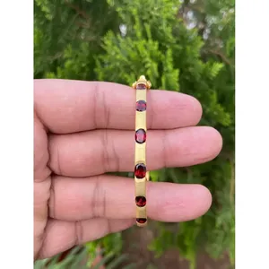 กำไลข้อมือเงินแท้ 925 ประดับด้วยโกเมน สวยงามหรูหรา - Product Image 4