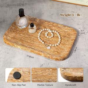 Ceramic Marble <b>Sandstone</b> Single Tier Jewelry & Tableware Organizer 11.8 Inch Bathroom Desk Multifunction Dishwasher Safe - Product Image 3
