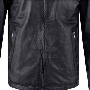 Diseña tu propia chaqueta de cuero de moda de alta calidad para hombre al mejor precio, chaqueta de cuero de manga larga. - Product Image 6