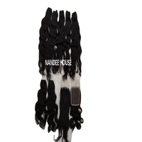 Extensions de cheveux vierges indiennes et italiennes 22 pouces Remy, double trame, ondulation naturelle, noir, lisses, afro, avec closure en dentelle HD transparente