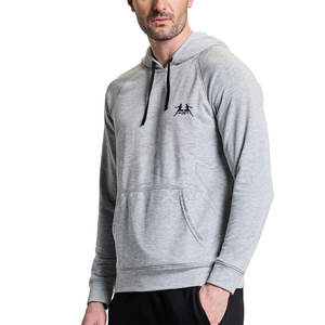 Sudadera con capucha de algodón para hombre con costuras duraderas y sensación acogedora Sudadera con capucha de mezcla de algodón para hombre con dobladillo y puños acanalados - Product Image 1