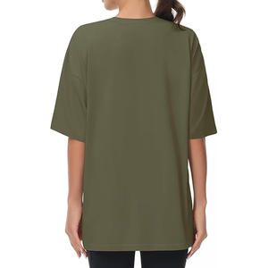 Respirant lourd t-shirts surdimensionné blanc femme Fit t-shirt femmes surdimensionné 100% coton T-Shirts pour les filles - Product Image 6