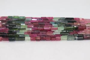 Hot Selling Natural Multi Tourmaline Faceted Central Drilled Stone Tube & Pipe Shape Beads 7x12mm 17 Inches <b>Jewelry</b> <b>Making</b> - Product Image 2