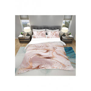 Love Ensemble de literie à impression numérique 3D Double Nevresim individuel avec 2 Yastik Kilifi HMİ NY-7 - Product Image 1