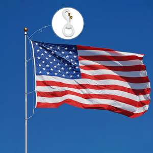 Topflags 2 Pack 3.5 Inch Metal Swivel <b>Hooks</b> White Rubber Coated Flag <b>Clips</b> for Outdoor Pet and Flagpole Rope - Product Image 1