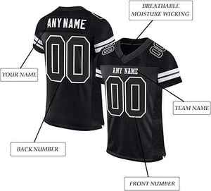 Service OEM Maillot de football américain à manches courtes, respirant, unisexe, personnalisable, de haute qualité, durable, coupe ample - Product Image 3