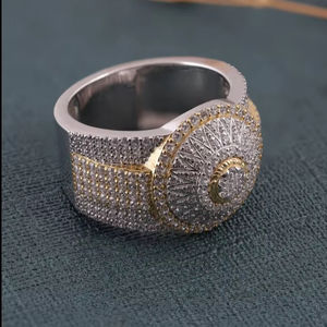 Original personalizado 925 Plata Iced out Hiphop anillo diamante simulado para boda anillo compromiso fiesta cumpleaños regalo para hombres - Product Image 1