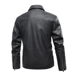 Chaqueta de cuero de invierno para hombre a prueba de viento e impermeable al aire libre motocicleta ciclismo montaña PU abrigo Casual chaqueta de negocios para hombre - Product Image 5