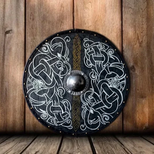 Armadura medieval Escudo vikingo náutico antiguo Armadura Cosplay Escudo redondo listo para la batalla de Calvin Handicraft - Product Image 6