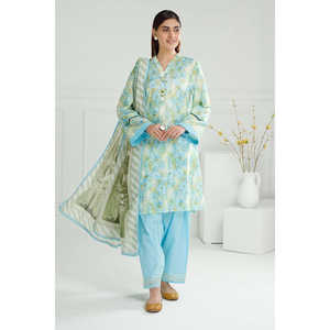 Ensemble 3 pièces vert imprimé pour femme, style décontracté élégant et tendance, avec décoration diamant, grandes tailles XS, longueur genou, respirant, OEM/ODM - Product Image 5