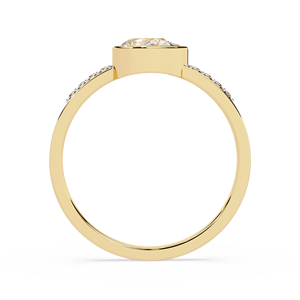 Bague de fiançailles et de mariage en or 18 carats pour femme, sertie de diamants naturels en forme de poire, orientés de l'Est vers l'Ouest, certifiée IGI, empilable - Product Image 4
