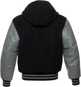 Chaqueta de béisbol holgada de invierno estilo High Street con bordado de chenilla personalizado, decoración de logotipo estilo universitario, transpirable y con cuello alto. - Product Image 6